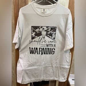 Women’s Western Graphic Tee — “Should’ve Come With a Warning” — Size XL